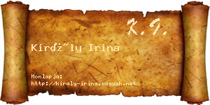 Király Irina névjegykártya